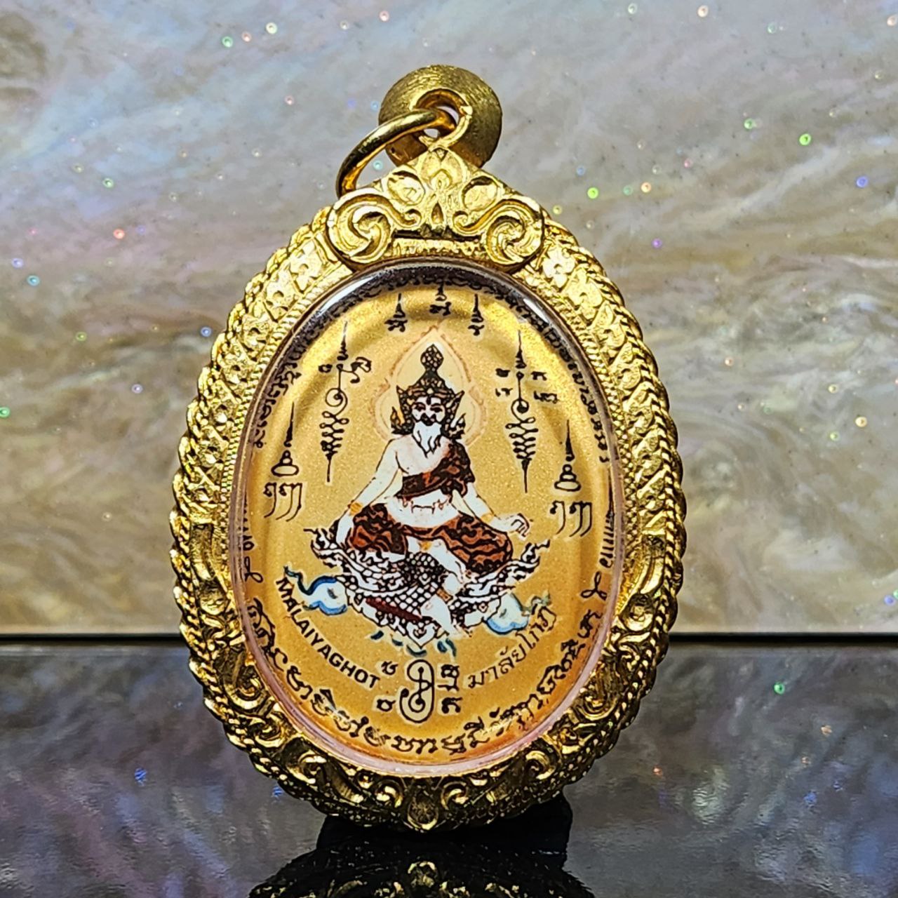 Jin Thai Fo Pai - LERSI TOON鲁士顿鲁士祖师爷瓦面牌（镀金钢壳）
