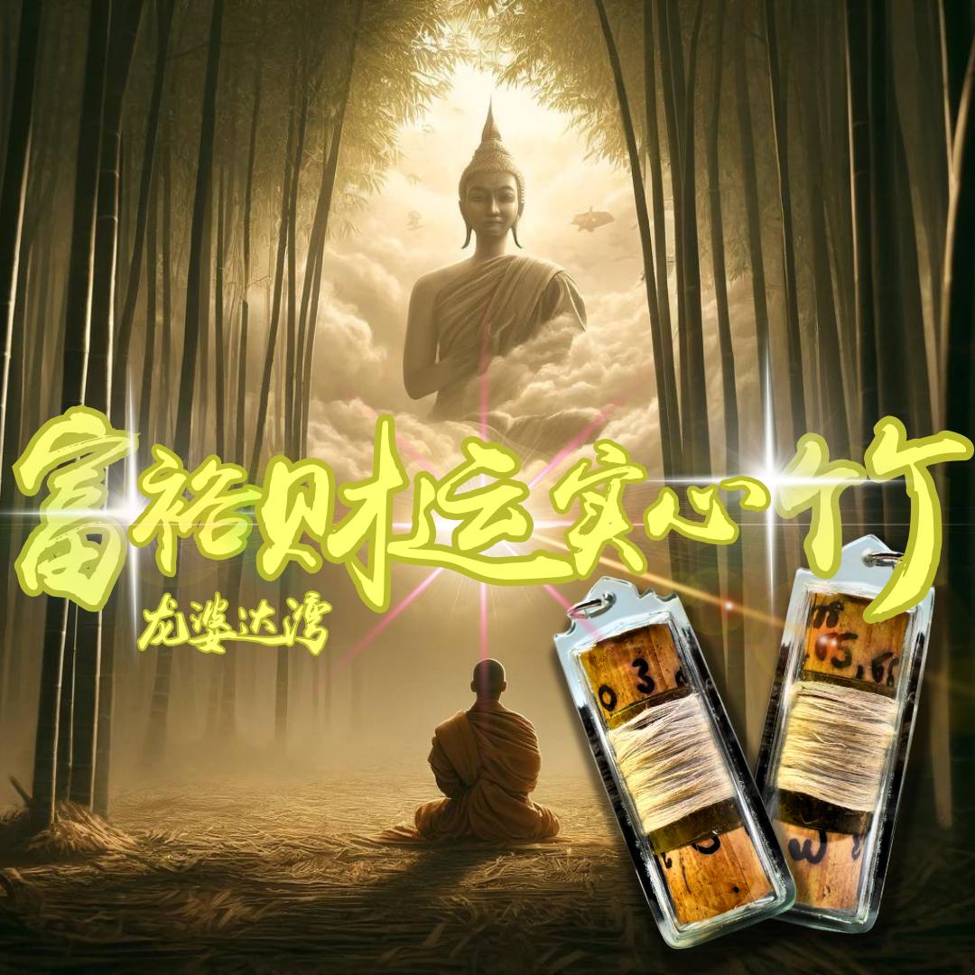 Jin Thai Fo Pai - 龙婆达湾富裕财运实心竹BE.2561
