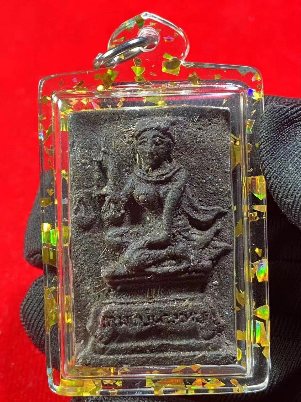 Jin Thai Fo Pai - 阿赞拜 柬埔寨招财女神咩囊毛 （2号版本 - 背部有招财壁虎、百年鼓皮和招财符管）