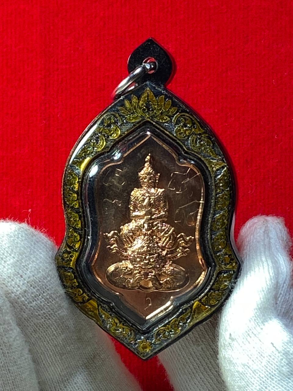 Jin Thai Fo Pai - ARCHAN WEE阿赞魏鬼王骑拉胡天神红铜材质（镭射雕刻防水壳）